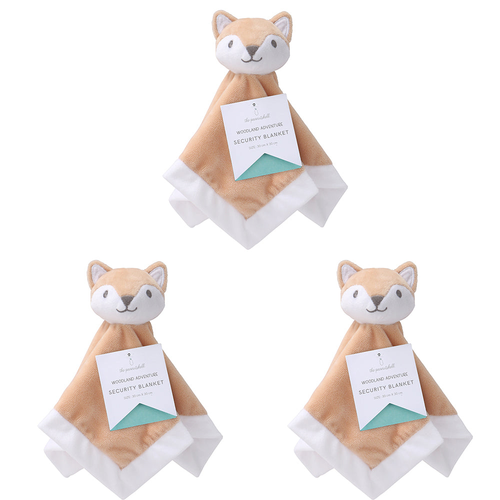 3PK The Peanutshell Woodland Adventure Fox Security Blanket 0M+