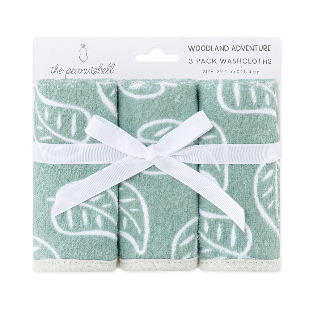 3x 3pc The Peanutshell Woodland Adventure Washcloths