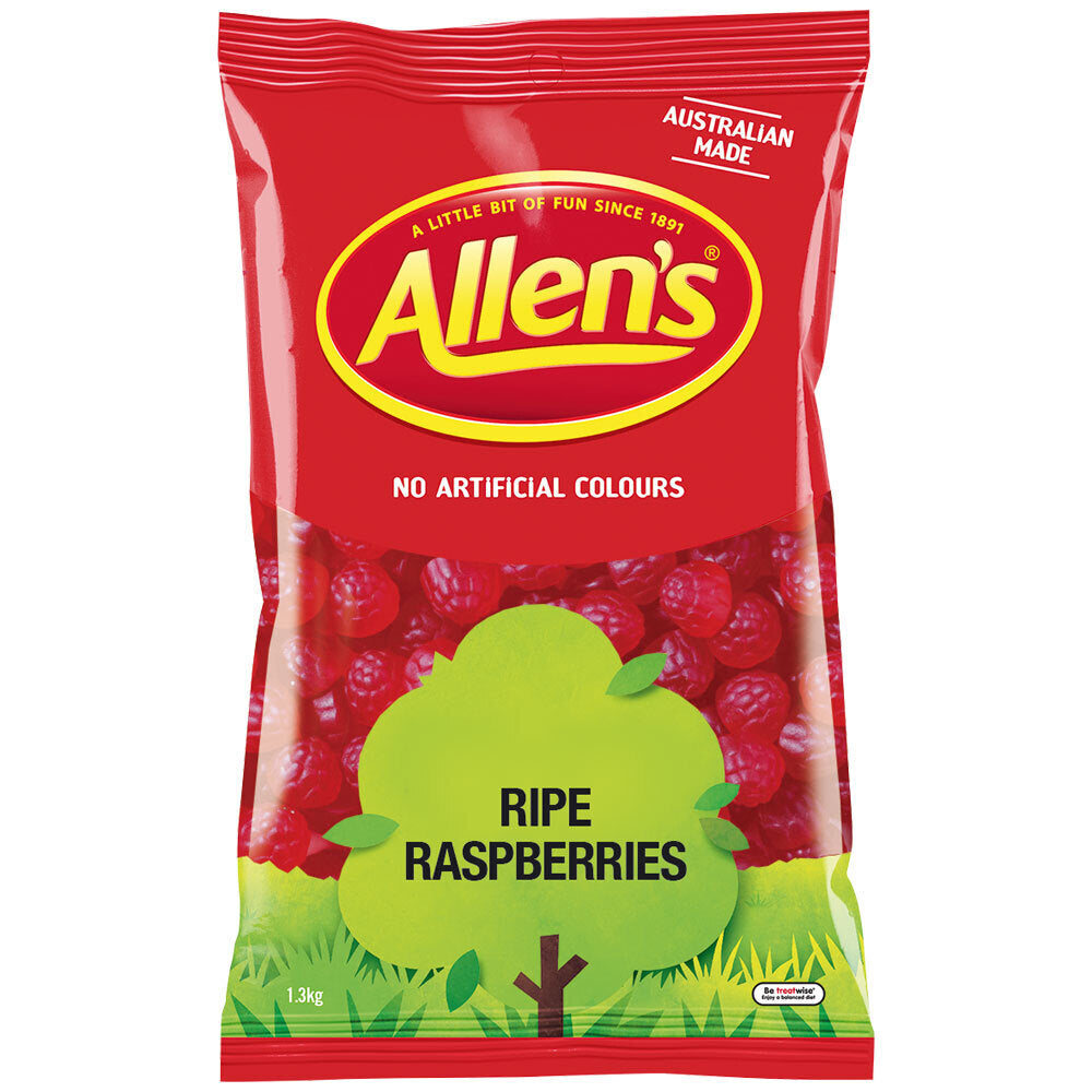 2PK Allen's 1.3kg Ripe Raspberries Lolly Bag