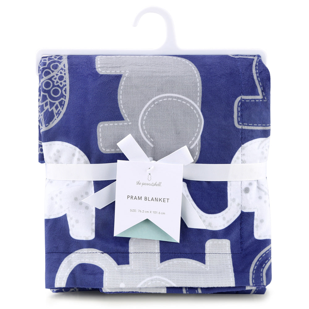 2PK The Peanutshell Little Peanut Blue Velour Blanket Baby Nursery Decor