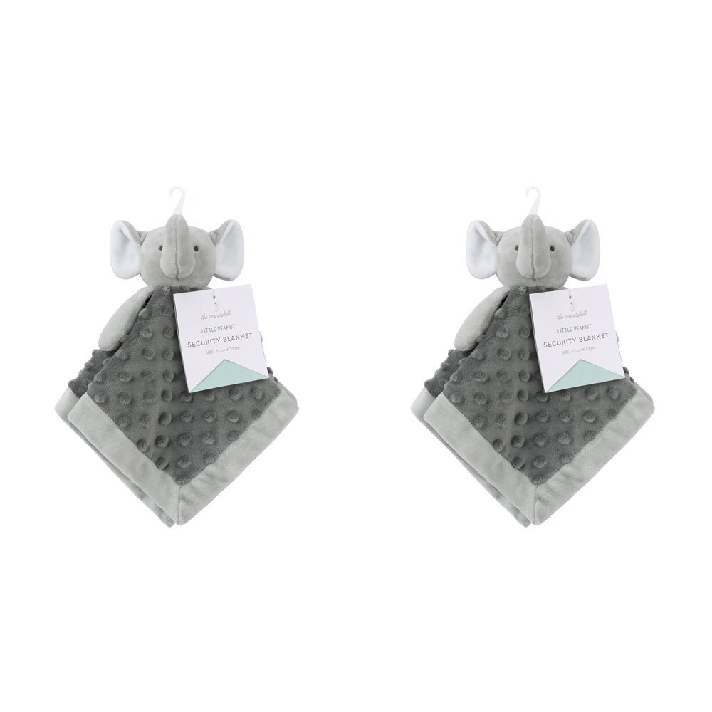 2PK The Peanutshell Grey Elephant Security Blanket Baby Nursery Decor