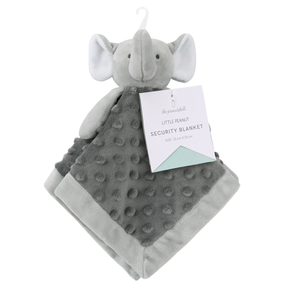 2PK The Peanutshell Grey Elephant Security Blanket Baby Nursery Decor