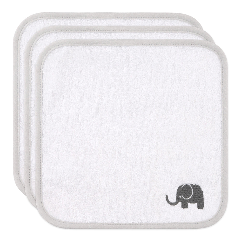 3x 3pc The Peanutshell Little Peanut Grey Washcloths Baby Nursery Decor