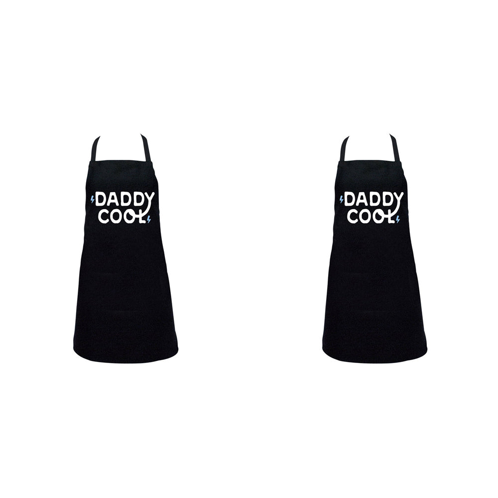 2PK Annabel Trends Screen Print Cotton Apron 60x80cm Daddy Cool Black