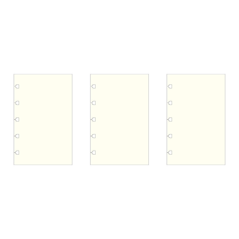 3x 32pc Filofax Pocket Notebook Paper Refill Plain White