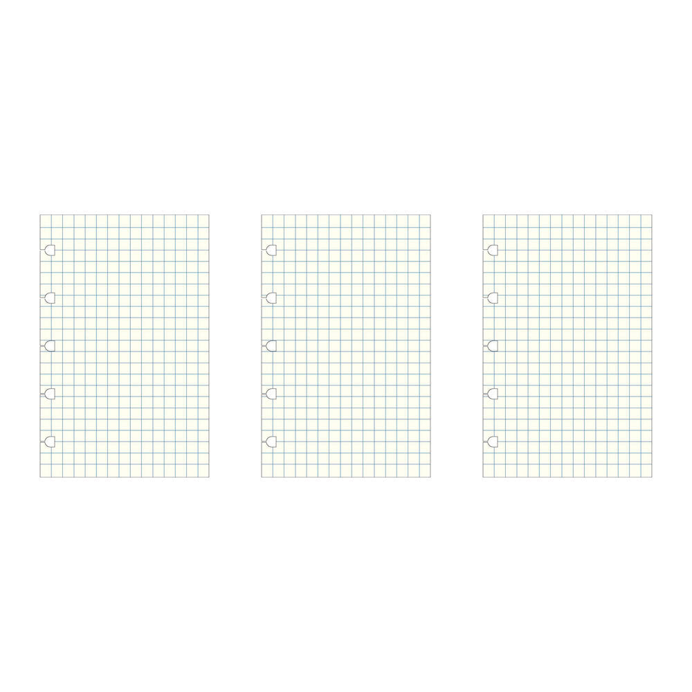 3x 32pc Filofax Pocket Notebook Paper Refill Squared White