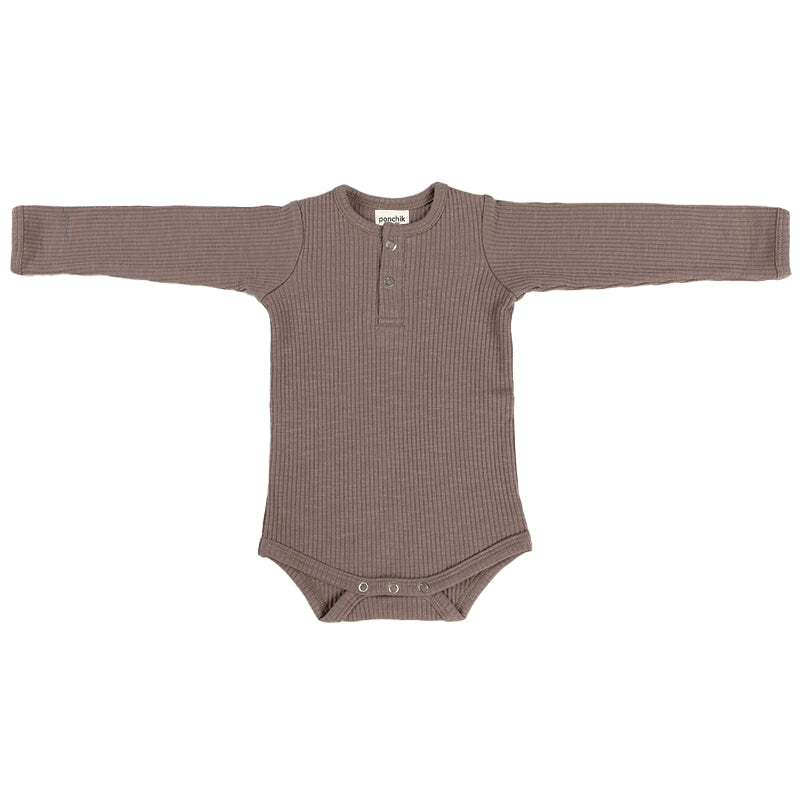 Ponchik Baby/Toddler Cotton Bodysuit Carmel Rib - Size 3-6m