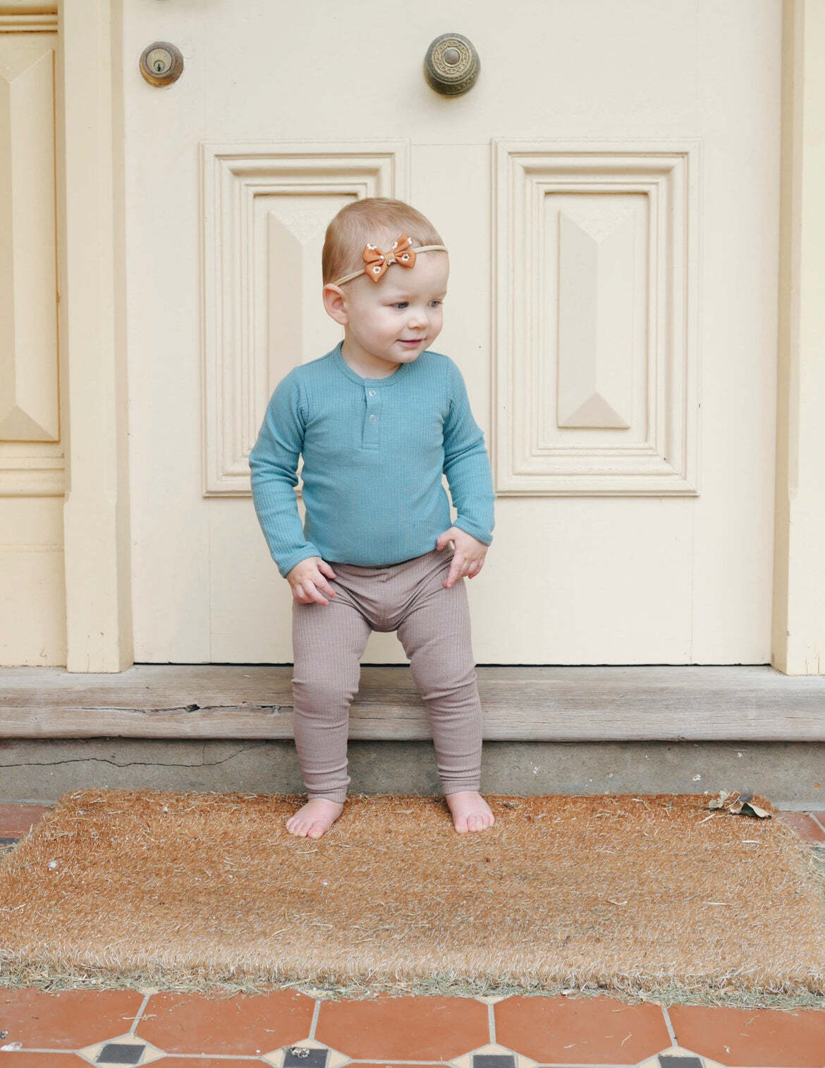 Ponchik Baby/Toddler Cotton Henley T-Shirt Jewel Rib - Size 6-12m