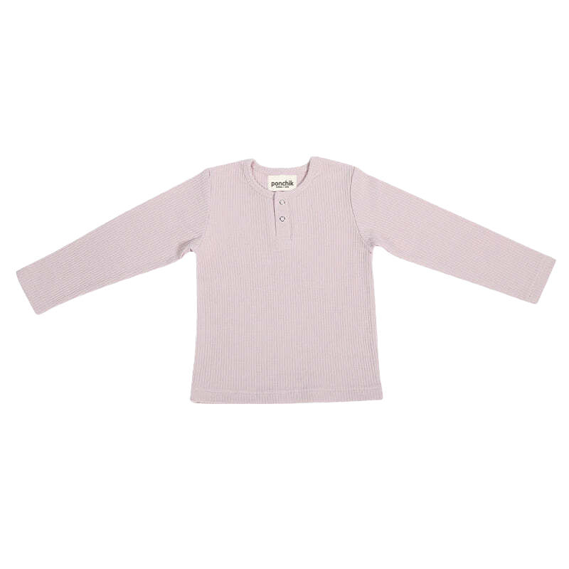Ponchik Baby/Toddler Cotton Henley T-Shirt Love Rib - Size 3-6m
