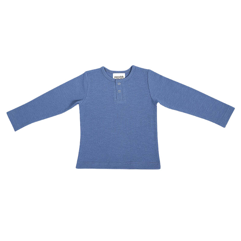 Ponchik Baby/Toddler Cotton Henley T-Shirt Ribbon Rib - Size 3-6m