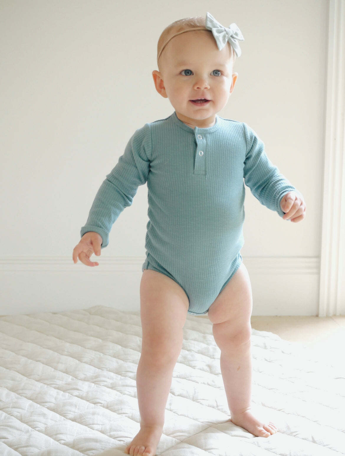 Ponchik Baby/Toddler Cotton Bodysuit Jewel Rib - Size 6-12m