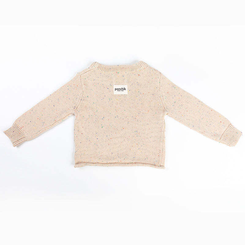 Ponchik Baby/Toddler Cotton Jumper Carmel Speckle Knit - Size 3-6m
