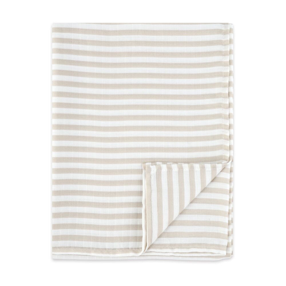 2pc The Peanutshell Safari Dreams Baby Muslin Wraps 100% Cotton White/Beige