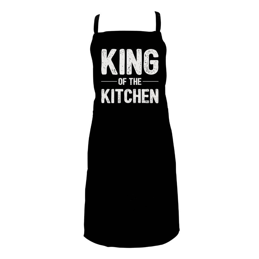 2PK Annabel Trends Screen Print Cotton Apron 60x80cm King of The Kitchen Black