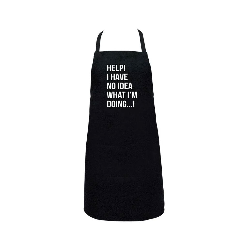 2PK Annabel Trends Screen Print Cotton Apron 60x80cm Help Black