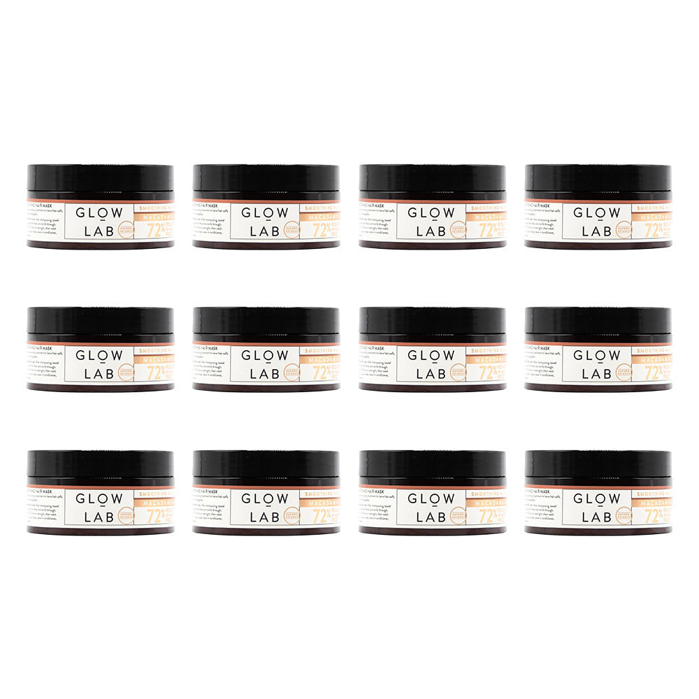 12PK Glow Lab 200ml Keratin-Infused Smoothing Hair Mask