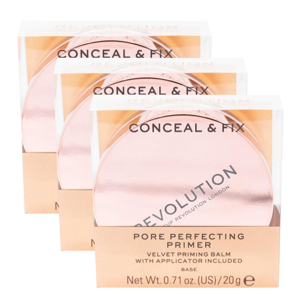 3PK Revolution 20g Pore Perfecting Primer Velvet Priming Balm Face Makeup
