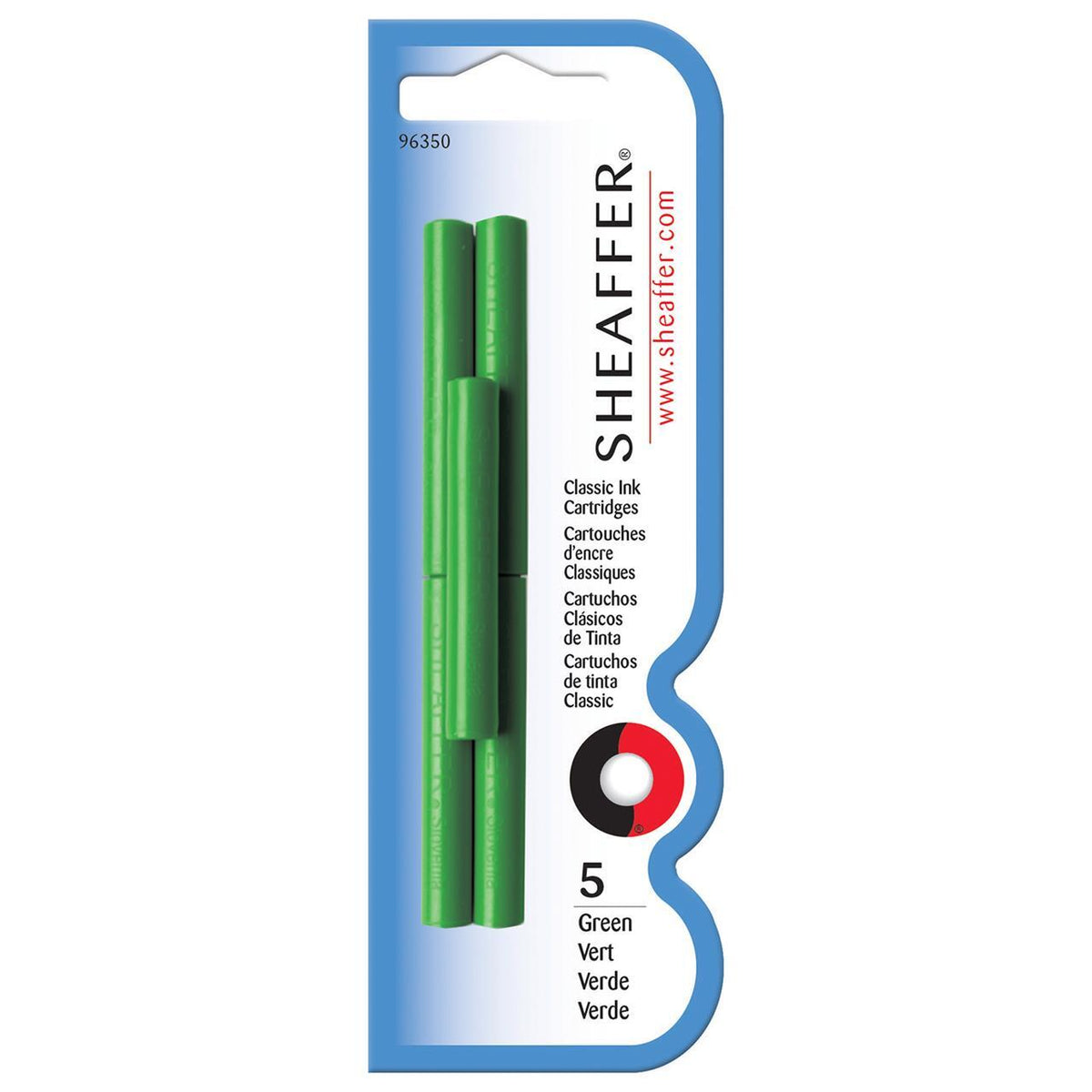 2x 5pc Sheaffer Skrip Fountain Pen Ink Cartridge Green Blister