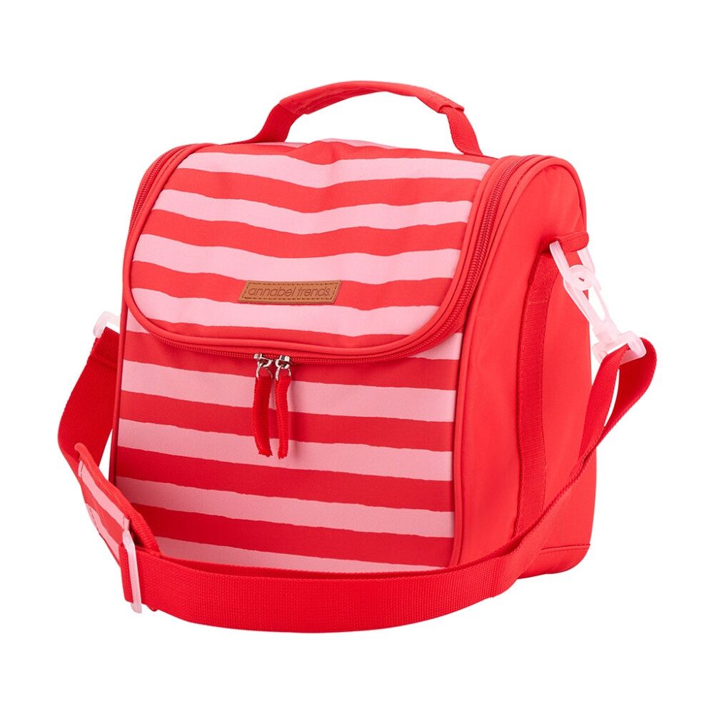 Annabel Trends Picnic Lunch Bag W/ Handle & Strap 26x15.5x25cm Red Stripe