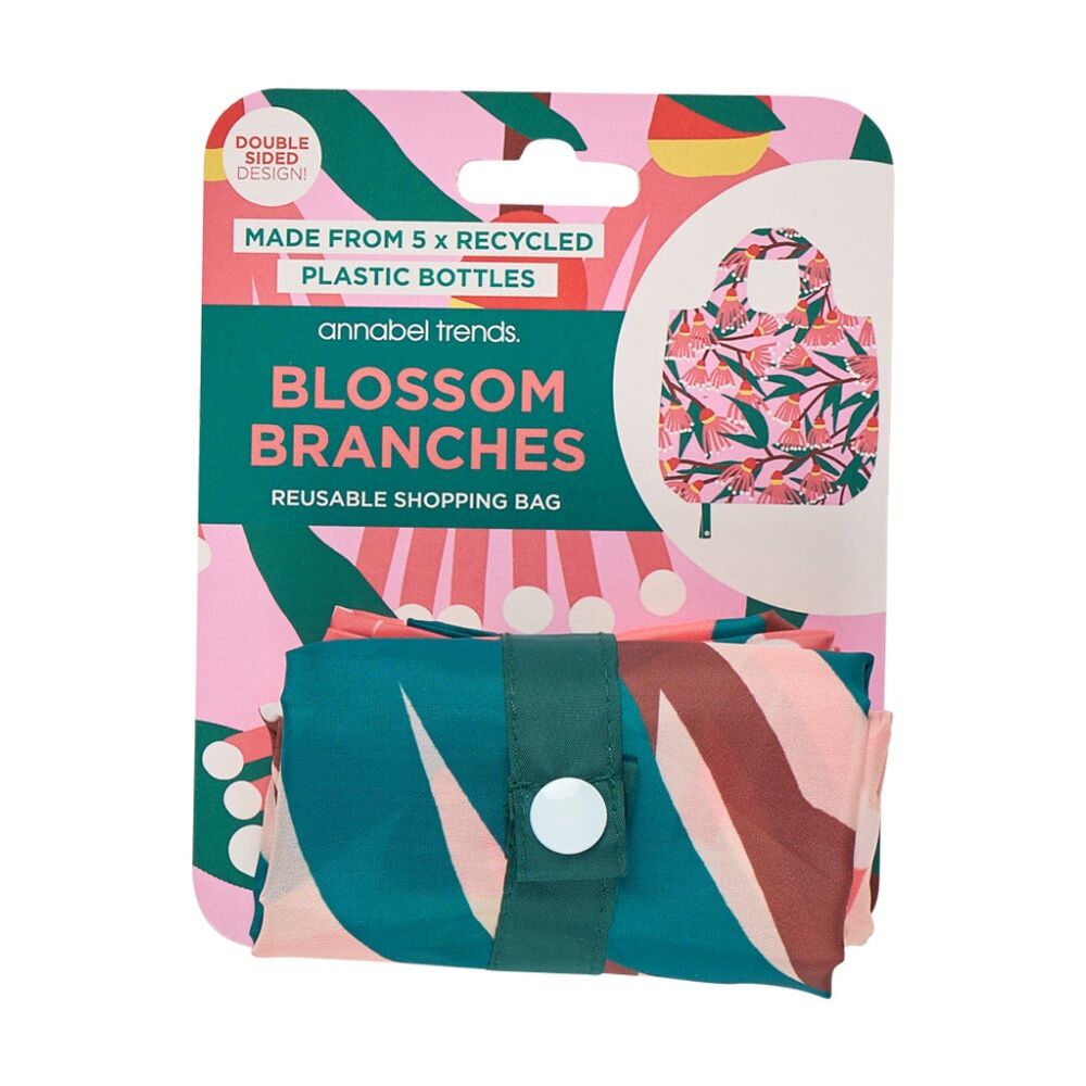 2PK Annabel Trends Reusable 20kg Capacity Shopping Tote Bag 50x42cm Blossom Branches