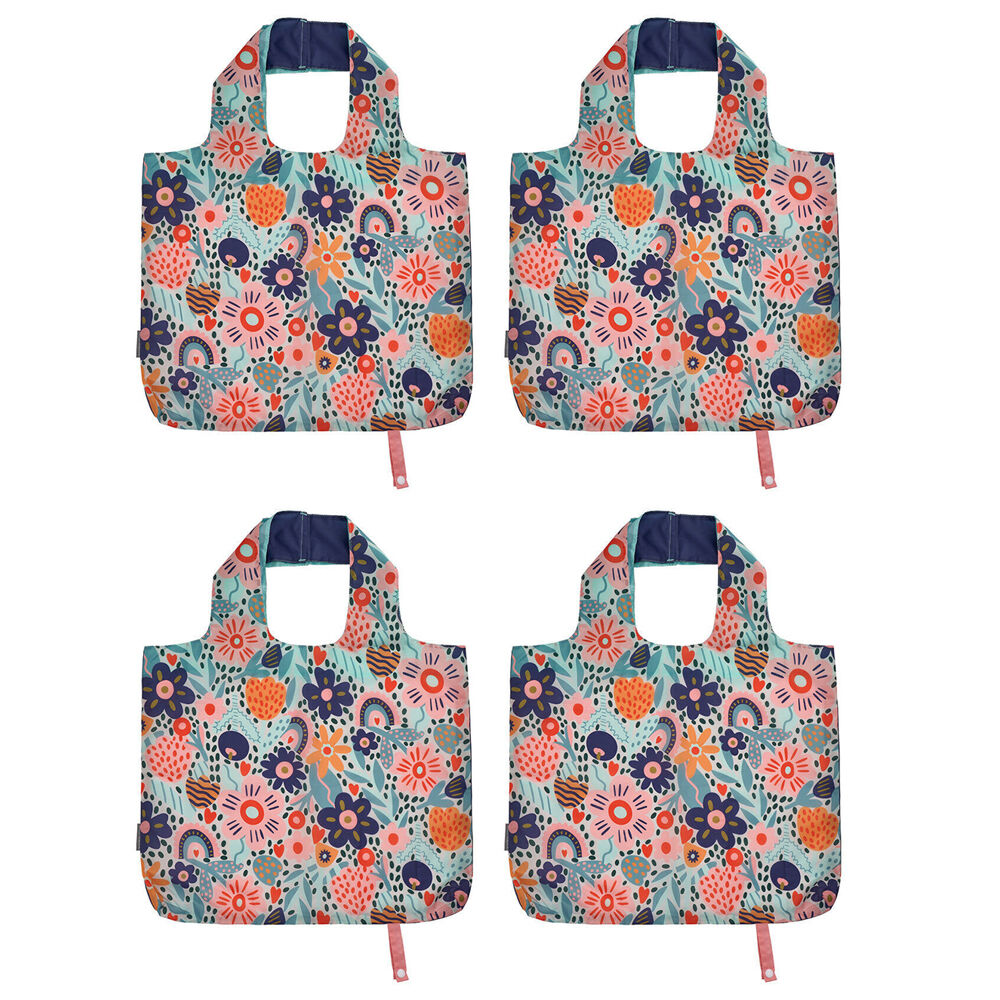 4PK Annabel Trends Reusable Shopping Tote Grocery Bag 50x42cm Garden Love