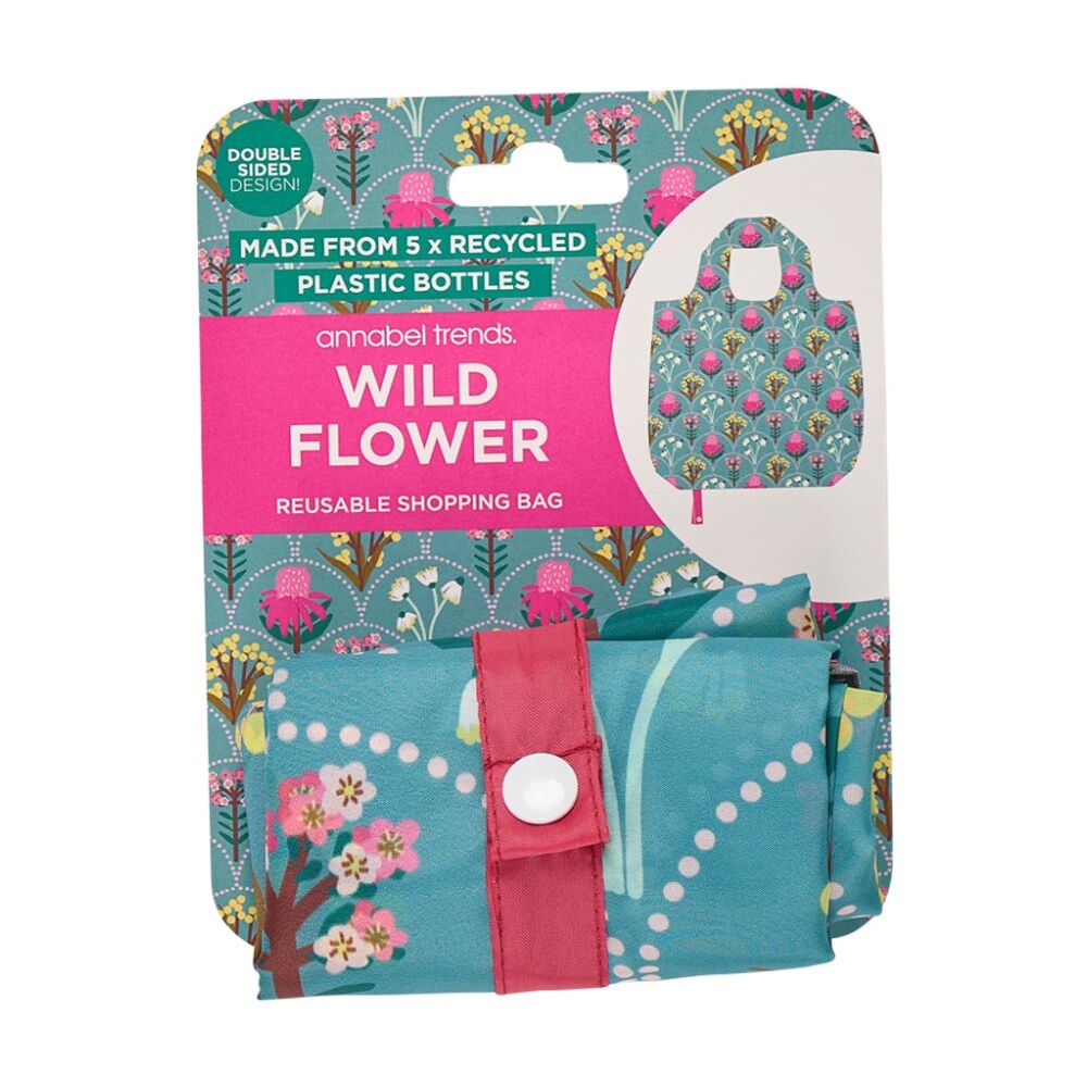 2PK Annabel Trends Reusable 20kg Capacity Shopping Tote Bag 50x42cm Wildflower