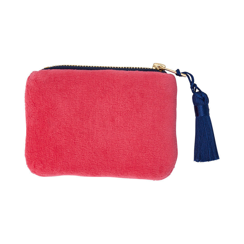 2PK Annabel Trends Velvet Zipped Coin Purse Wallet 12x8.5cm Pink Crush