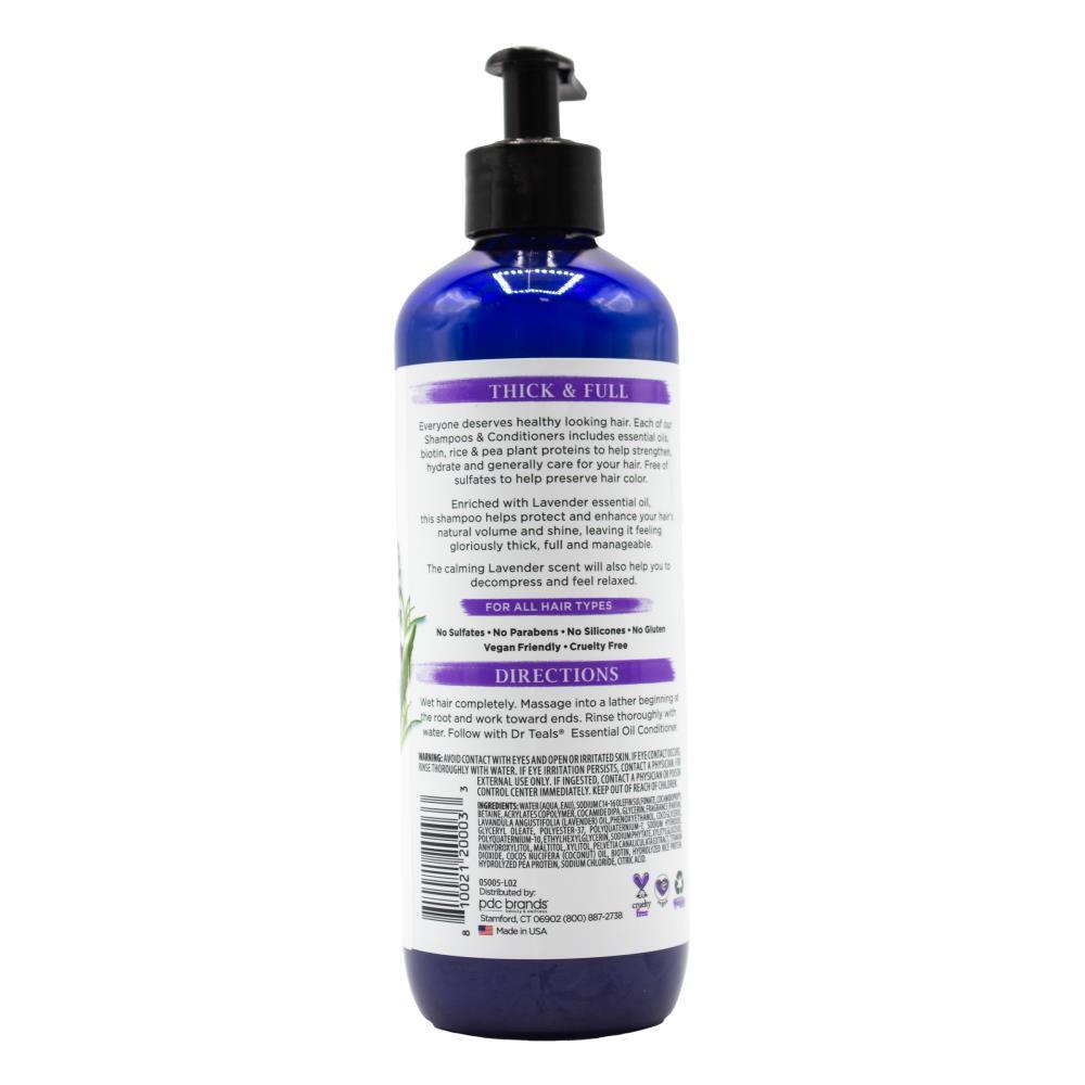 3PK Dr Teals 473ml Shampoo Thick & Full Lavender Essential Oils