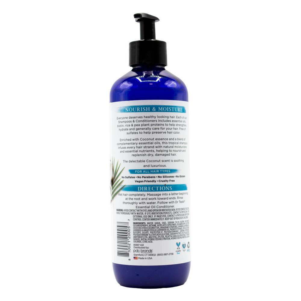 6PK Dr Teals 473ml Shampoo Nourish & Moisture Coconut And Essential Oils