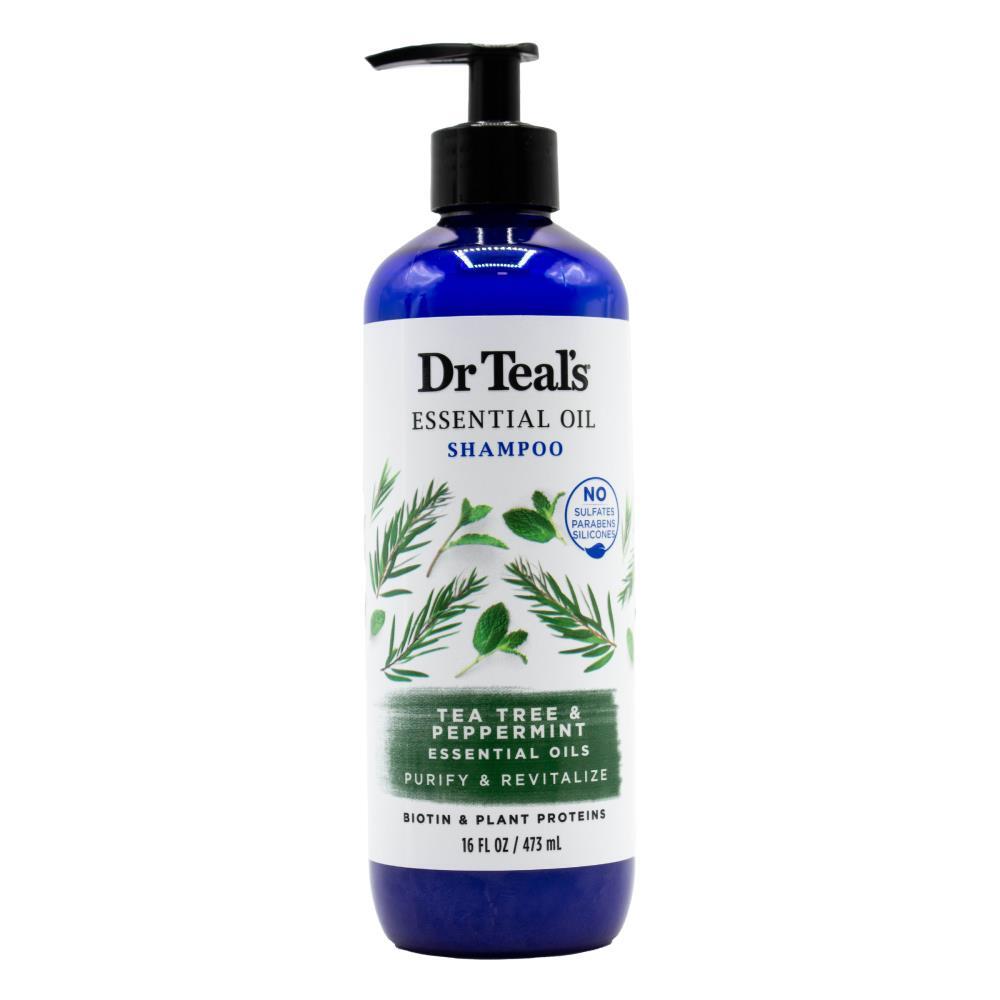 3PK Dr Teals 473ml Shampoo Purify/Revitalize Tea Tree Peppermint Essential Oils