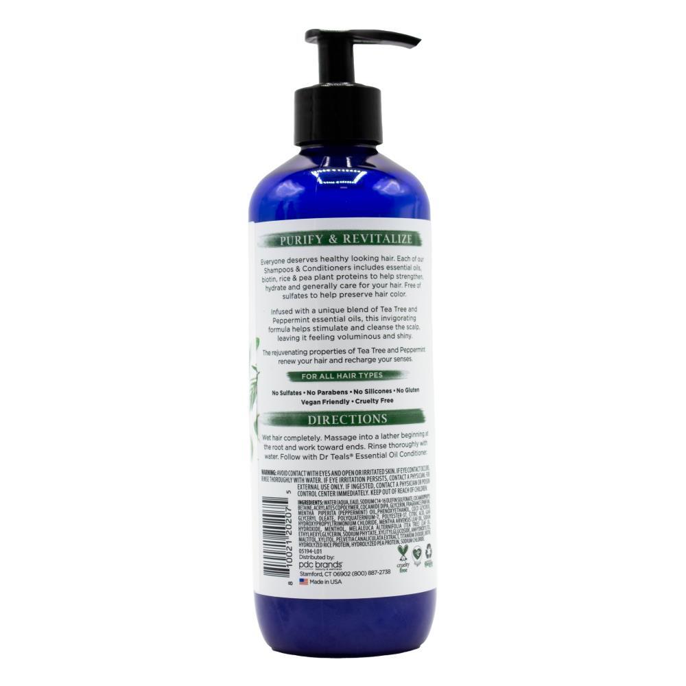 3PK Dr Teals 473ml Shampoo Purify/Revitalize Tea Tree Peppermint Essential Oils