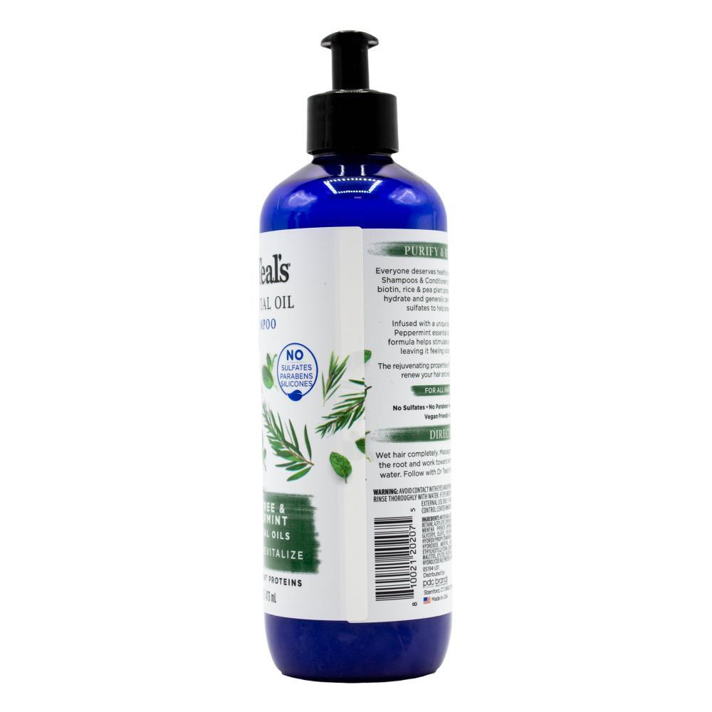 3PK Dr Teals 473ml Shampoo Purify/Revitalize Tea Tree Peppermint Essential Oils