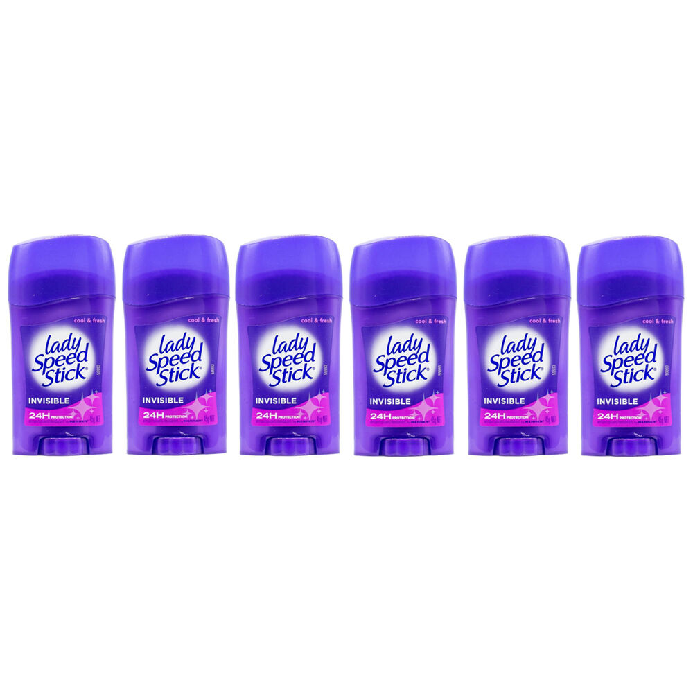 6PK Mennen Invisible Lady Speed Stick Deodorant Cool & Fresh 24H Protection 45g