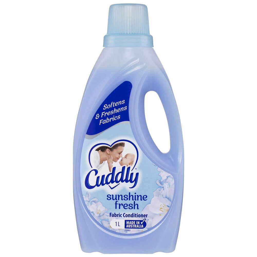 6PK Cuddly Laundry Liquid Fabric Softener Conditioner - Sunshine Fresh 1L