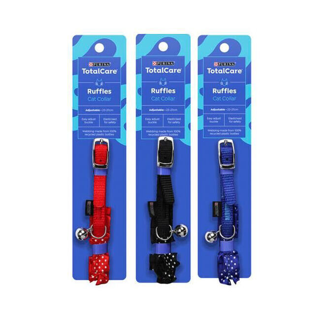 3PK Purina Total Care High-Visibility Cat Collar Assorted Neck Strap