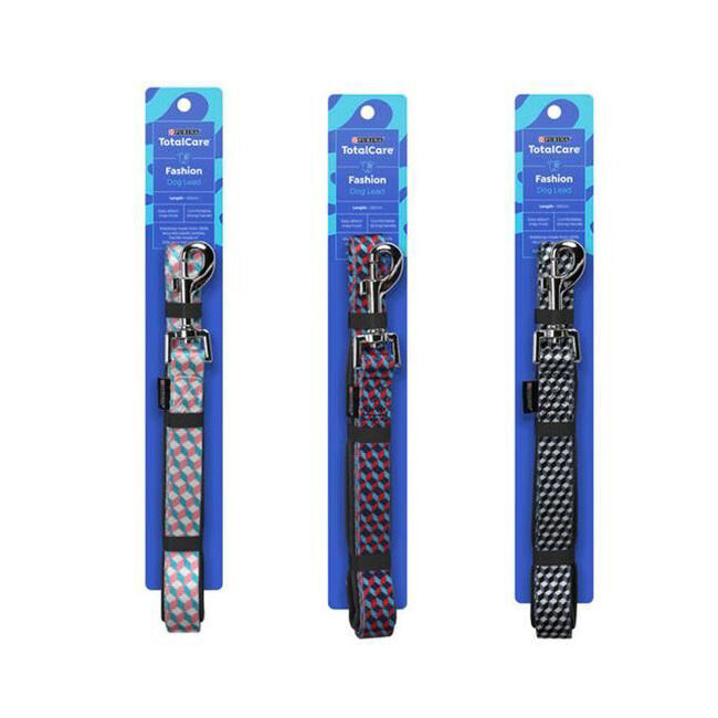 3PK Purina Total Care Dog Lead Fashion 120cm Asst Walking Leash