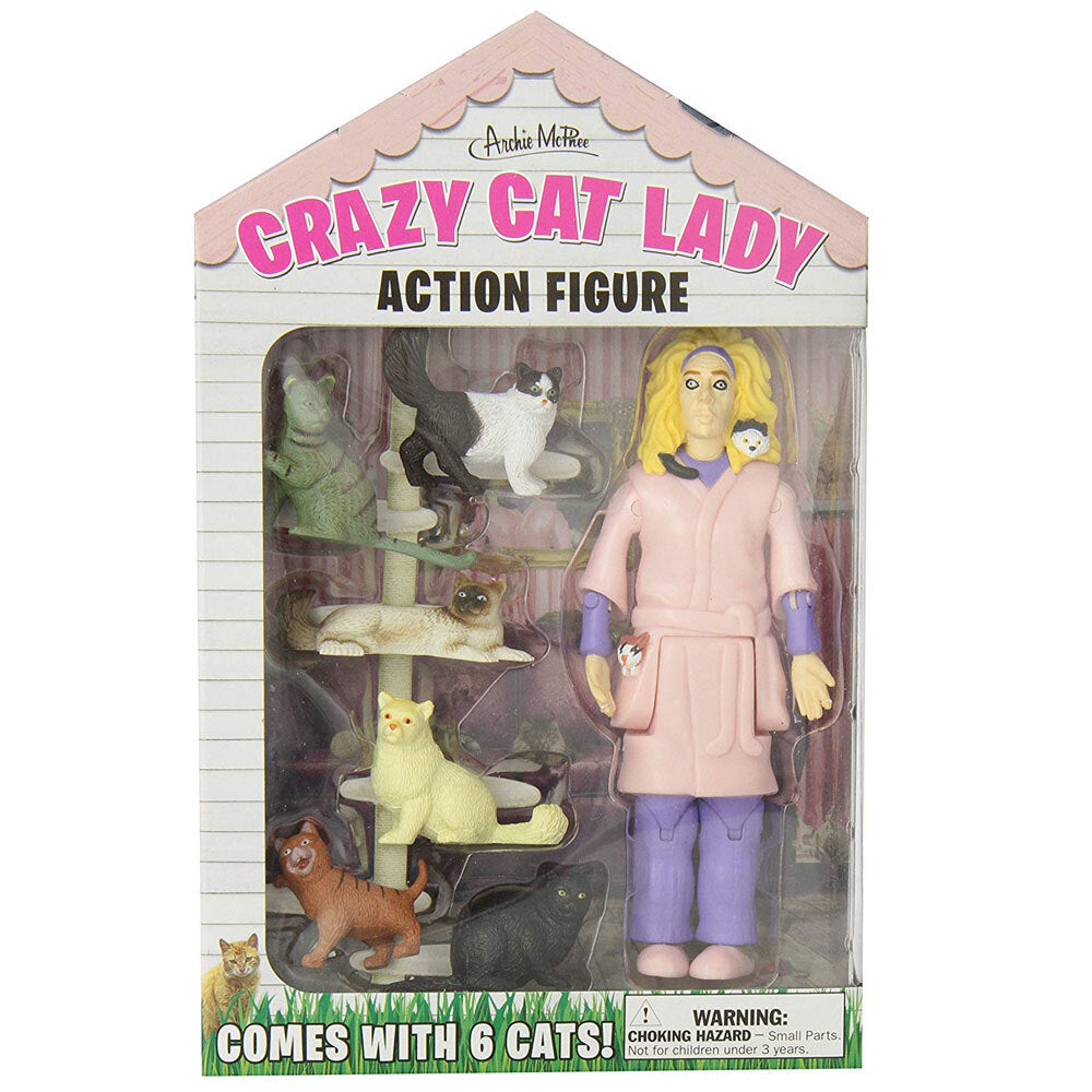 2PK Archie McPhee - Crazy Cat Lady Action Figure