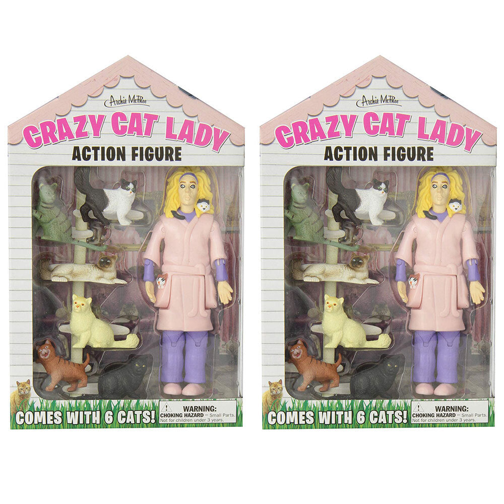 2PK Archie McPhee - Crazy Cat Lady Action Figure