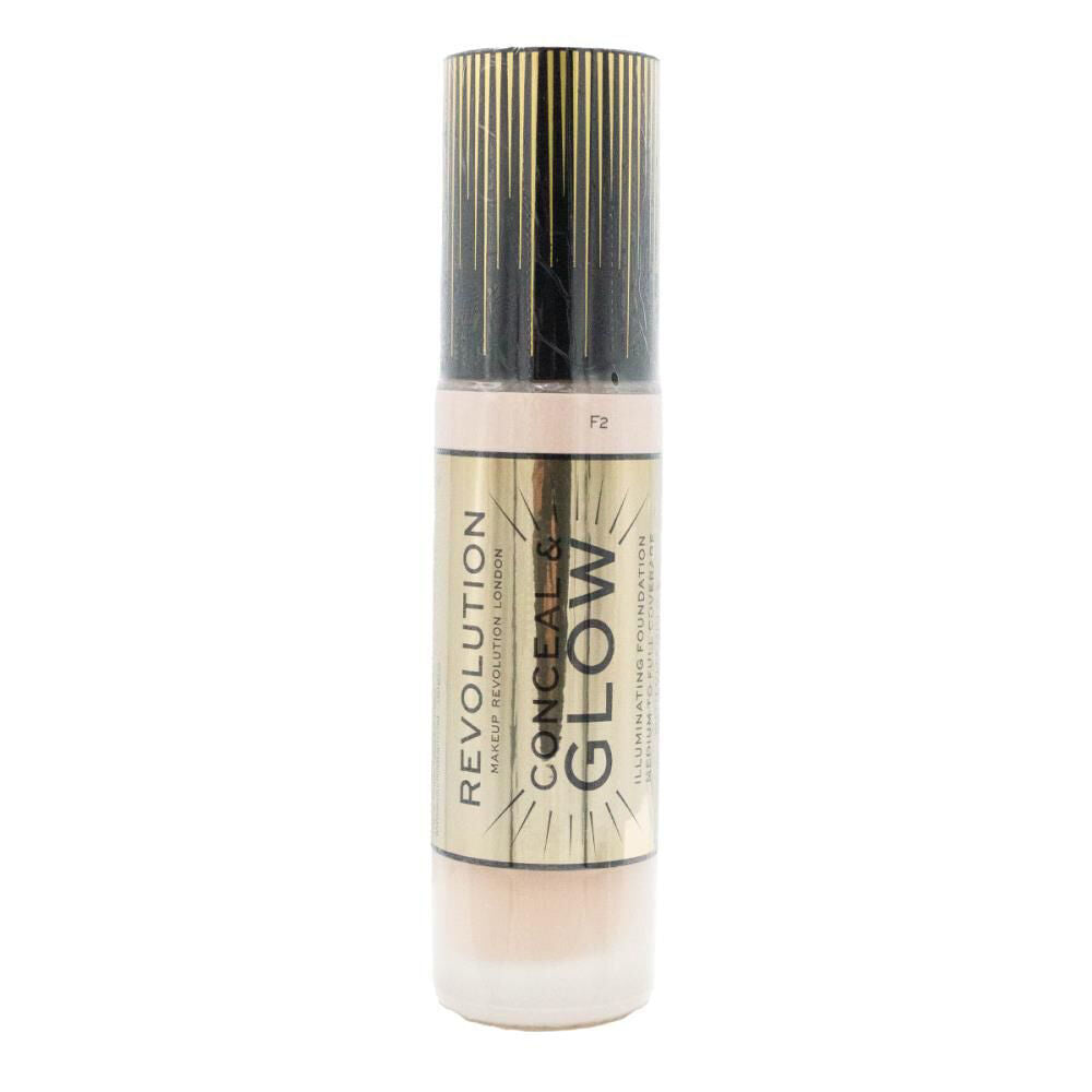 3PK Revolution Conceal & Glow Illuminating Liquid Foundation 23ml Makeup F2