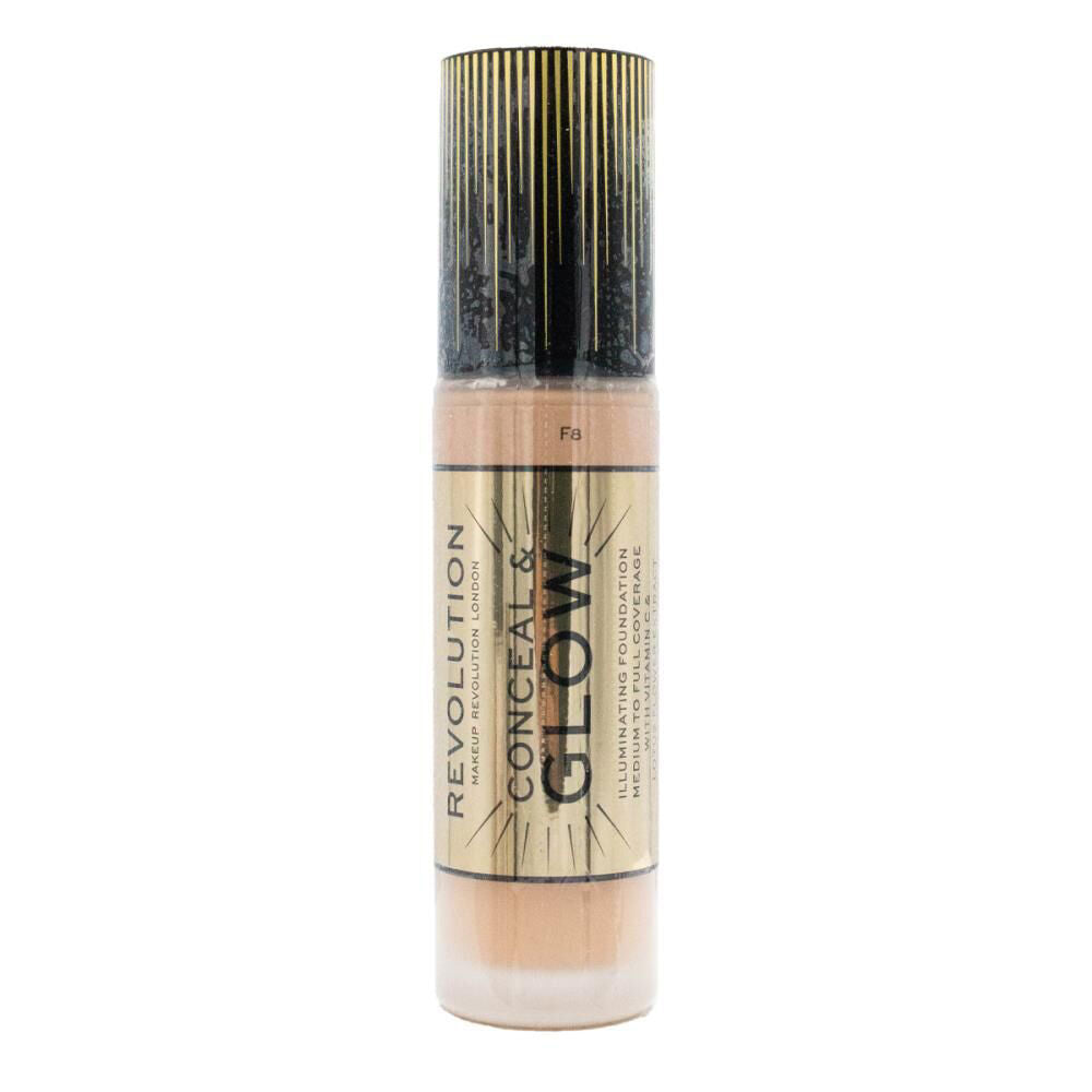 3PK Revolution Conceal & Glow Liquid Foundation 23ml Makeup Cosmetics F8