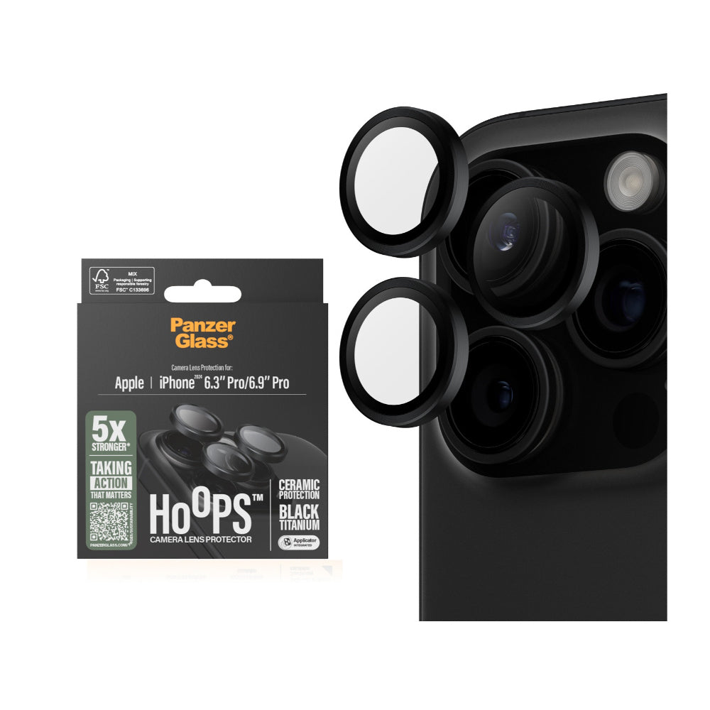 2PK PanzerGlass Ceramic Hoops Lens Protector For iPhone 16 Pro Max