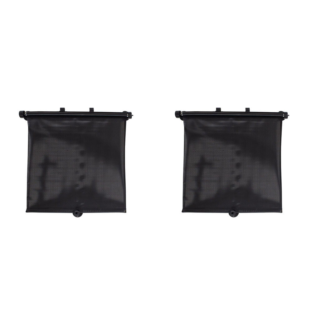 2PK Childcare Retractable Car Rear Side Window Shade With UV Protection Black