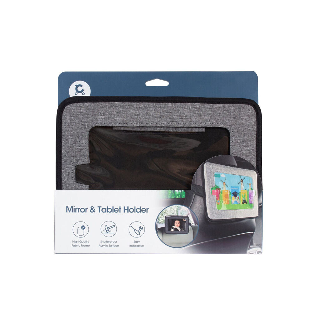 Childcare 2-In-1 Car Mirror and Universal Tablet Holder Grey