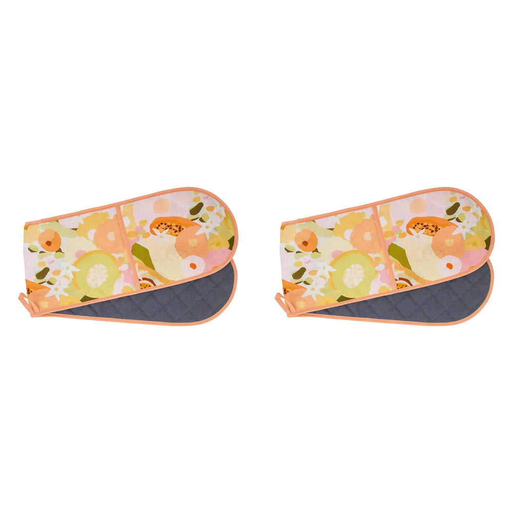 2PK Annabel Trends Linen Double Oven Mitt 82x18cm - Tutti Fruitti