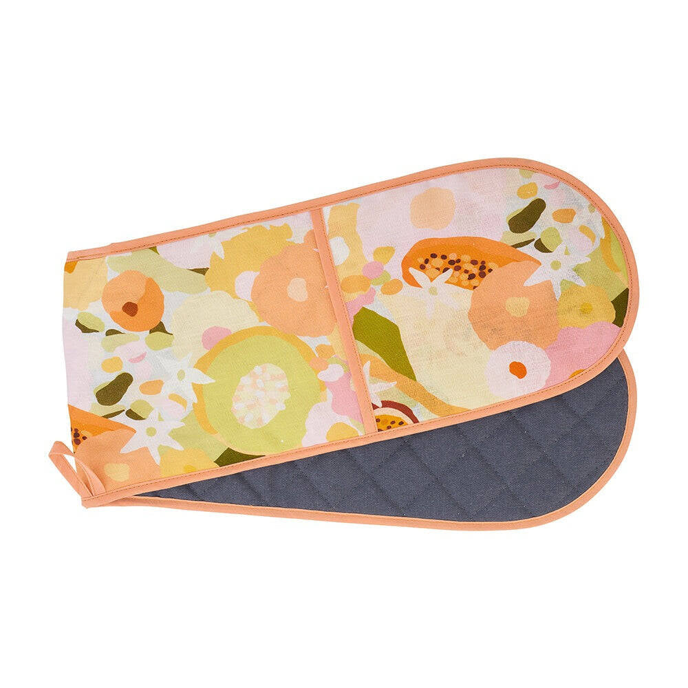 2PK Annabel Trends Linen Double Oven Mitt 82x18cm - Tutti Fruitti