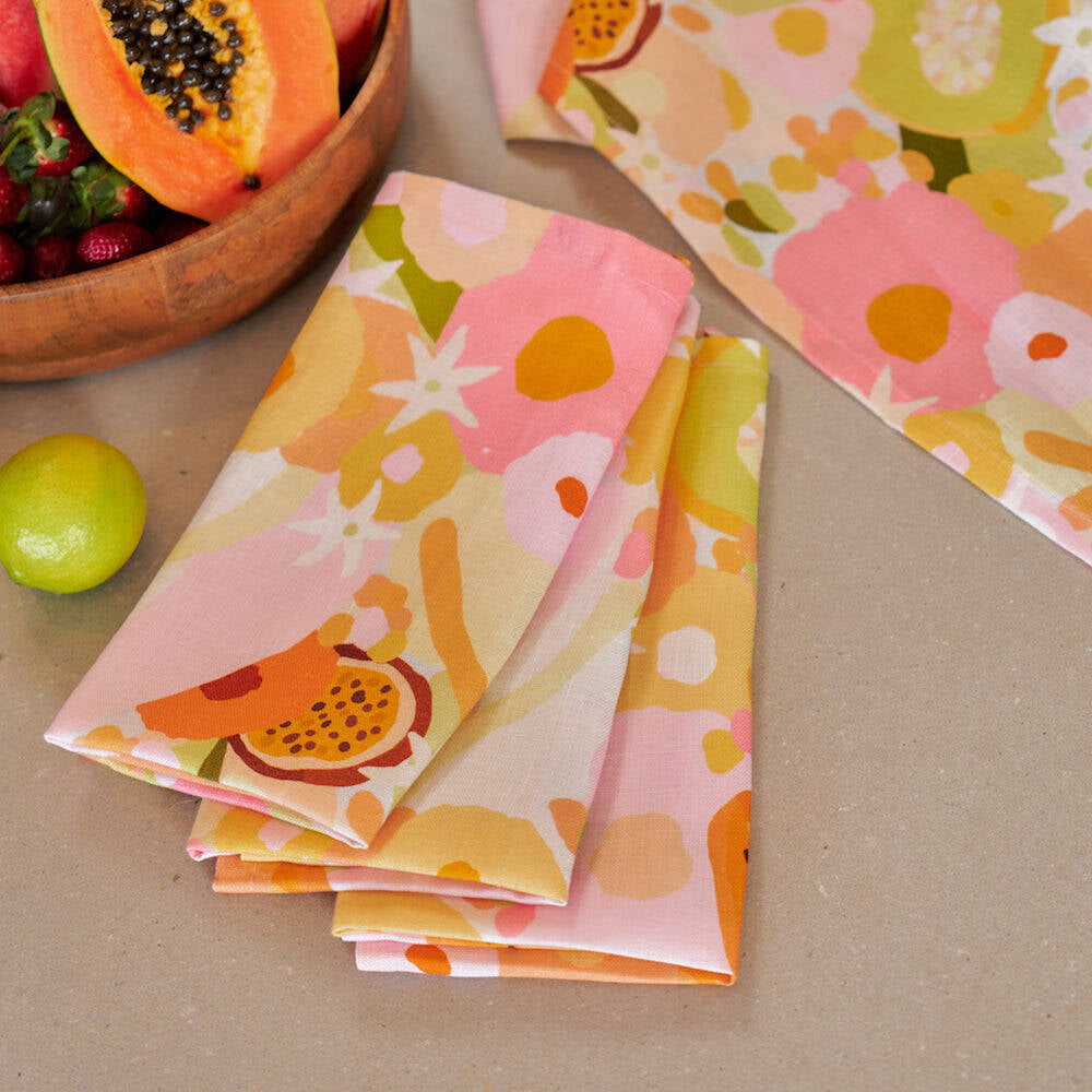 2PK Annabel Trends Linen Double Oven Mitt 82x18cm - Tutti Fruitti