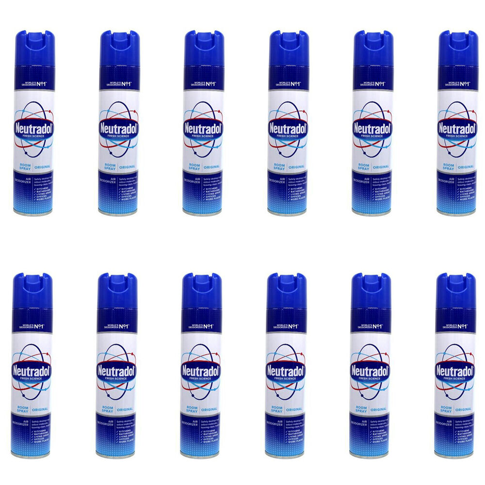 12PK Neutradol Aerosol Room Spray Air Deodoriser 300ml - Original
