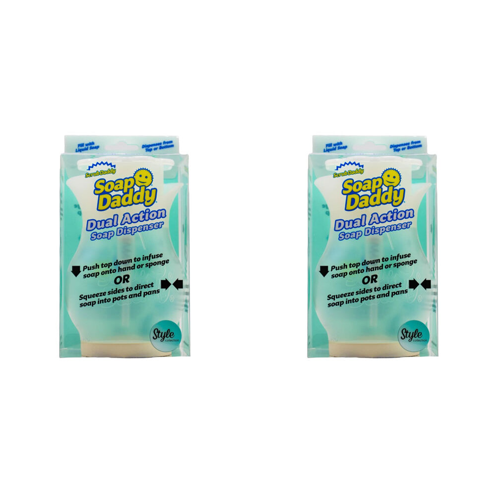 2PK Scrub Daddy Soap Daddy Dual Action Soap Dispenser Easy Use