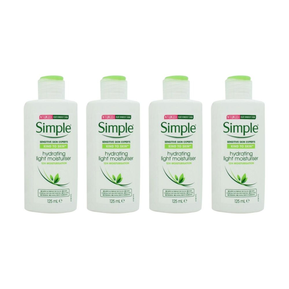 4PK Simple Kind To Skin 12 Hour Hydrating Light Moisturiser 125ml