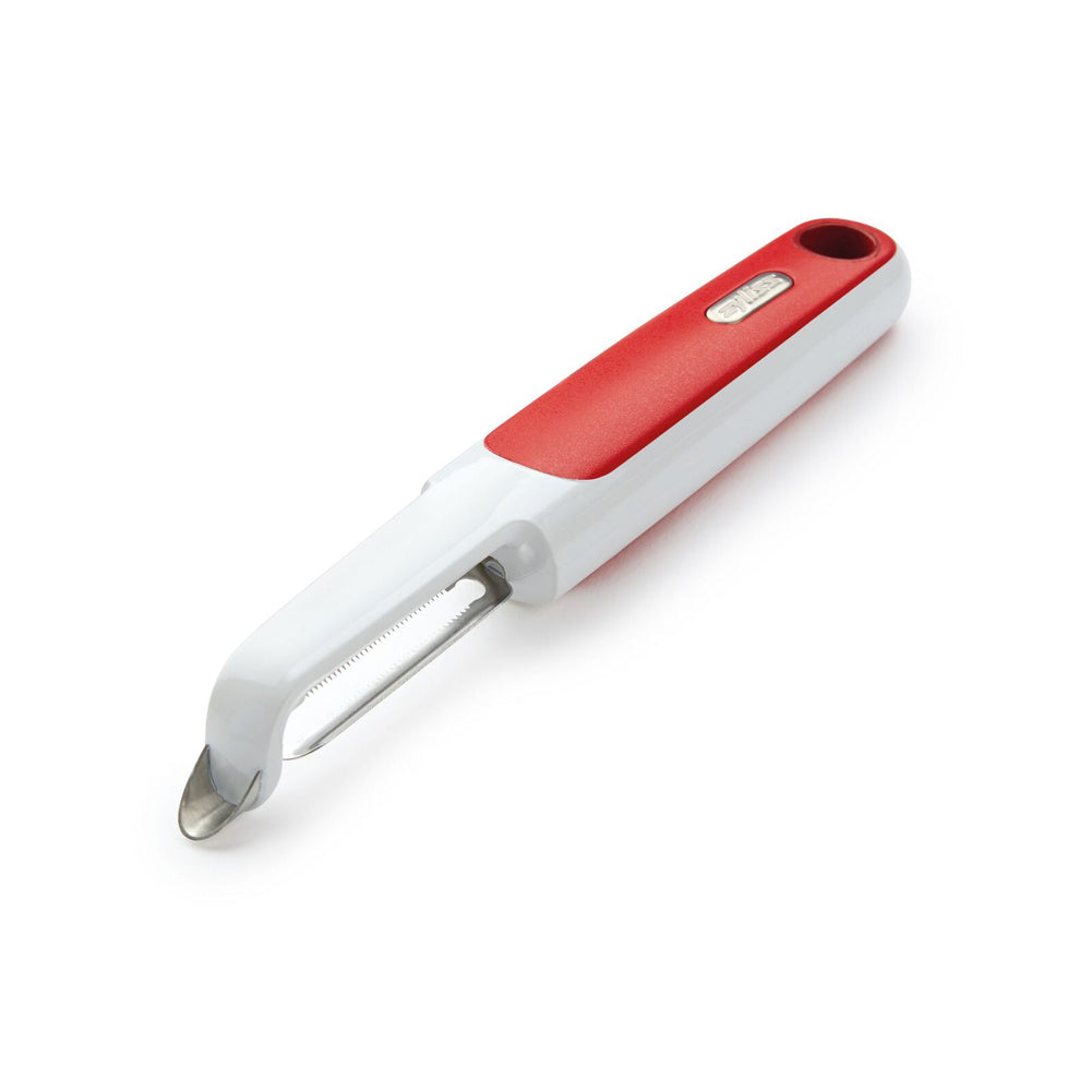 2PK Zyliss Soft Skin Serrated Peeler Kitchen Utensil - White/Red